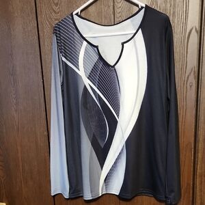 Elegant Black and White Women's Top